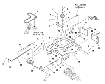 Carrier Group Diagram and Parts List for 1694862-ZT1644E  Briggs and Stratton Lawn Tractor